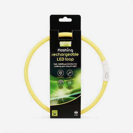 Animal Instincts Flashing Safety Rechargeable LED Loop Yellow